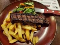 Porterhouse steak and chips